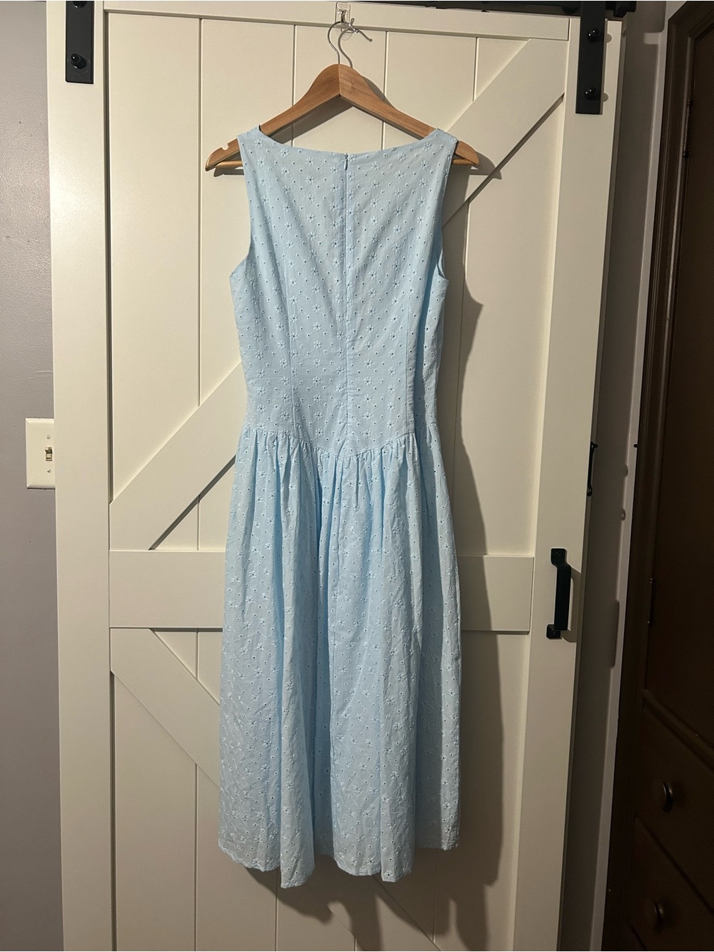 Fashion Nova Light Blue Eyelet Midi Dress - Picture 4 of 8